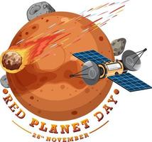 rotes Planet-Day-Logo-Design vektor