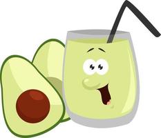 Avocadosaft, Illustration, Vektor auf weißem Hintergrund