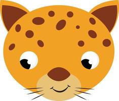 söt liten leopard, illustration, vektor på vit bakgrund.