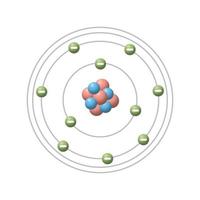 Vektor 3d. Bohr-Modell, Beschreibung der Struktur von Atomen, insbesondere von Wasserstoff, vorgeschlagen von dem dänischen Physiker Niels Bohr.