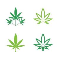 cannabis logotyp och marijuana blad ikon vektor