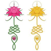 vektor design av lotus blomma med unalome