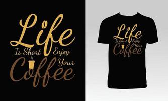 kaffe kalligrafi t skjorta design vektor