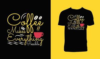 Kaffee-Kalligrafie-T-Shirt-Design vektor