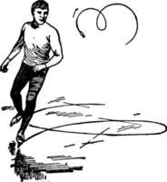 Skating-Loop-Figur Vintage Illustration. vektor