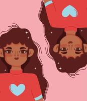 Afroamerikaner junge Zwillinge Porträt vektor