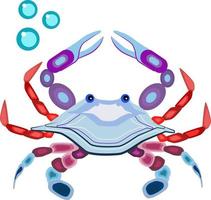 Krabbe unter Wasser, Illustration, Vektor auf weißem Hintergrund.