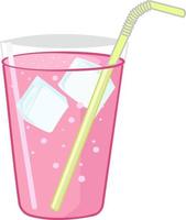 rosa cocktail, illustration, vektor på vit bakgrund.