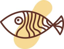 akvarium gul fisk, illustration, vektor, på en vit bakgrund. vektor