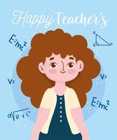 glad lärardag, lärare och matematisk ekvationsformel vektor