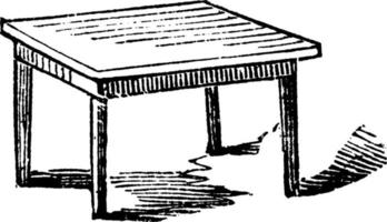 Holztisch, Vintage-Illustration. vektor