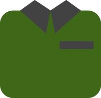 Grüne Armeeuniform, Illustration, Vektor auf weißem Hintergrund.