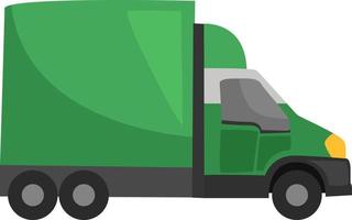 grön lastbil, illustration, vektor på vit bakgrund.
