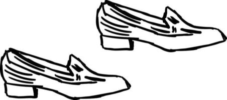 bemannt Schuhe Zeichnung, Illustration, Vektor auf weißem Hintergrund.