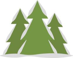 jul träd täckt i snö, illustration, på en vit bakgrund. vektor