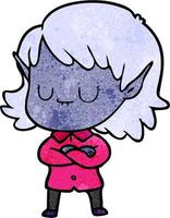 Vektor elf Mädchen Charakter im Cartoon-Stil