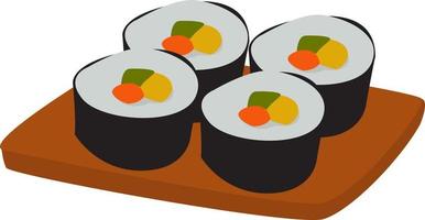 sushi mat, illustration, vektor på vit bakgrund.