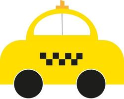 gelbes Taxi, Illustration, Vektor auf weißem Hintergrund.