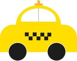 gul taxi bil, illustration, vektor på en vit bakgrund.