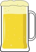 glas av öl, illustration, vektor på vit bakgrund.