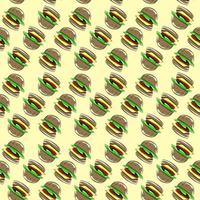 burger mönster, illustration, vektor på vit bakgrund.