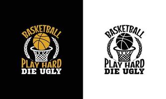 Basketball-Zitat-T-Shirt-Design, Typografie vektor