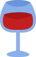 glas av röd vin, illustration, vektor på en vit bakgrund.