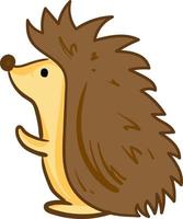 Igel-Clipart, Illustration, Vektor auf weißem Hintergrund.