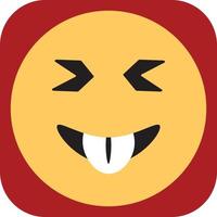 emoji med stor tänder, illustration, vektor på en vit bakgrund.