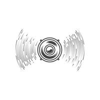 högtalare vågor vektor illustration design