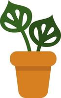 Monstera-Pflanze in einem Topf, Symbolabbildung, Vektor auf weißem Hintergrund