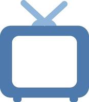 kleiner alter blauer fernseher, illustration, vektor auf weißem hintergrund