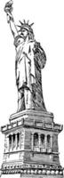 freiheitsstatue vintage illustration. vektor