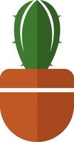 dekorativ kaktus i en pott, illustration, vektor på vit bakgrund.