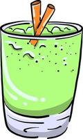 grön cocktail, illustration, vektor på vit bakgrund