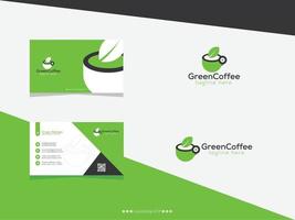 grönt kaffe logotyp design - varumärke logotyp design vektor