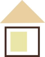 modernes einfaches Haus, Ikonenillustration, Vektor auf weißem Hintergrund