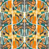 sömlös mönster i de form av en mosaik- i retro stil. dekorativ abstrakt årgång prydnad. vektor