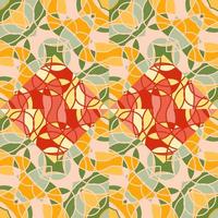 kreativ hand dragen mosaik- av rader sömlös mönster. dekorativ abstrakt symmetrisk prydnad. vektor