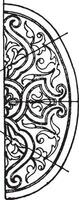 Die elliptische Platte der Renaissance ist ein verziertes Muster, eine Vintage-Gravur. vektor