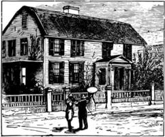 biskop seabury's hus, Springfield, ct årgång illustration. vektor