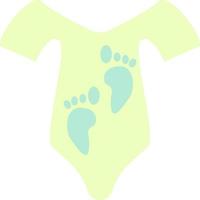 grön bebis kostym med fotspår, illustration, vektor, på en vit bakgrund. vektor
