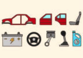 Sats med Auto Body Icons vektor