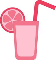 rosa Fruchtgetränk, Illustration, Vektor auf weißem Hintergrund