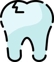 dental bruten tand, illustration, vektor på en vit bakgrund.