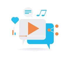 Illustration des Streaming-Video-Chats, geeignet für Zielseiten, Flyer, Infografiken und andere grafikbezogene Assets-Vektoren vektor