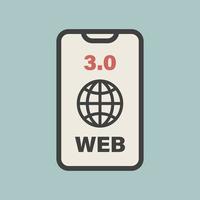 webb 3.0. telefon ikon använder sig av Avancerad webb 3.0 teknologi. vektor
