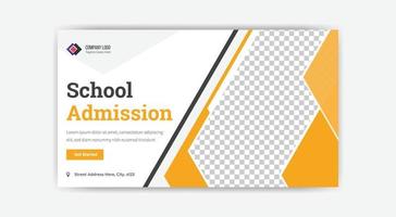 Thumbnail-Banner-Design für die Schulzulassung vektor