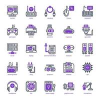Computerhardware-Icon-Pack für Ihr Website-Design, Logo, App und Benutzeroberfläche. computer-hardware-symbol gemischte linie und solides design. Vektorgrafik-Illustration und editierbarer Strich. vektor