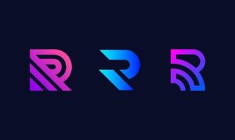 r brev abstrakt företag logotyp design vektor